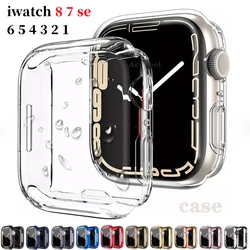 Full TPU Bumper Cover para Apple Watch, Protetor de Tela, Bumper Case, iWatch Série 8, 7, SE, 6, 5, 4, 3, 45mm, 41mm, 44mm, 40 milímetros, 42 milímetros, 38 milímetros