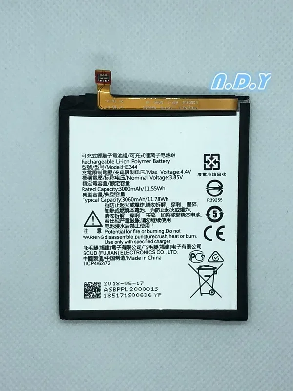 

Original HE344 3000mAh Battery For Nokia Li-ion Polymer Replacement Batteries Bateria