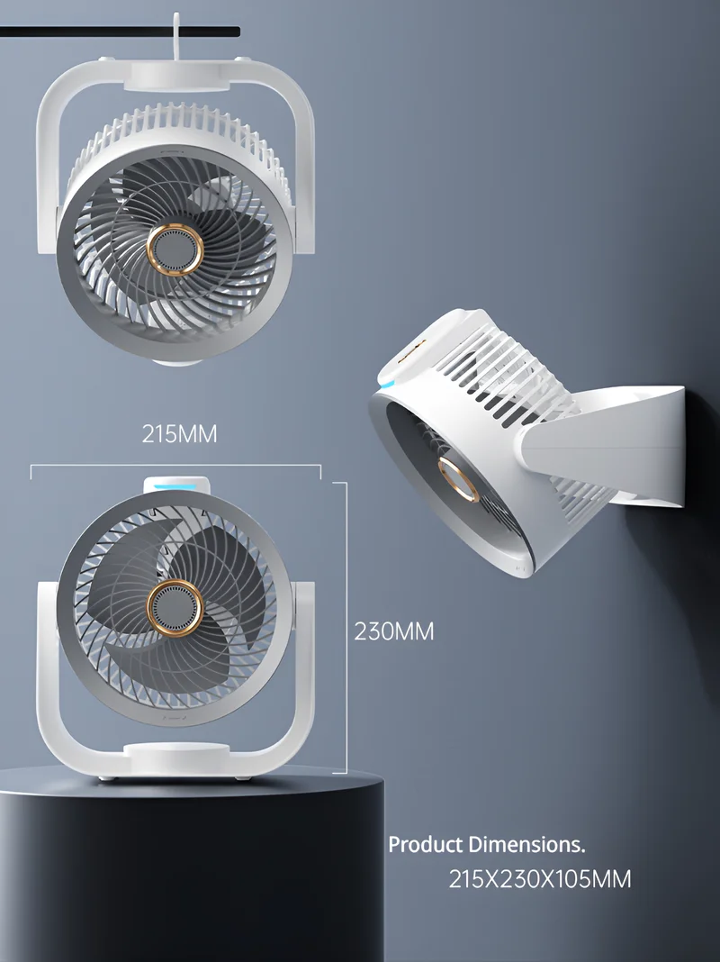 Multifunctioneel nachtlampje Desktopventilator Circulerende Smart Voice Home Hangende verticale slaapkamer Desktop USB Desktop-oplaadventilator