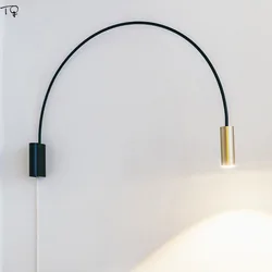 Nordic Modern Beauty Wall Lamp Flexible Rotating Adjustable Gold Led Wall Sconces Study Reading Bedside Bedroom Lamp Living Room