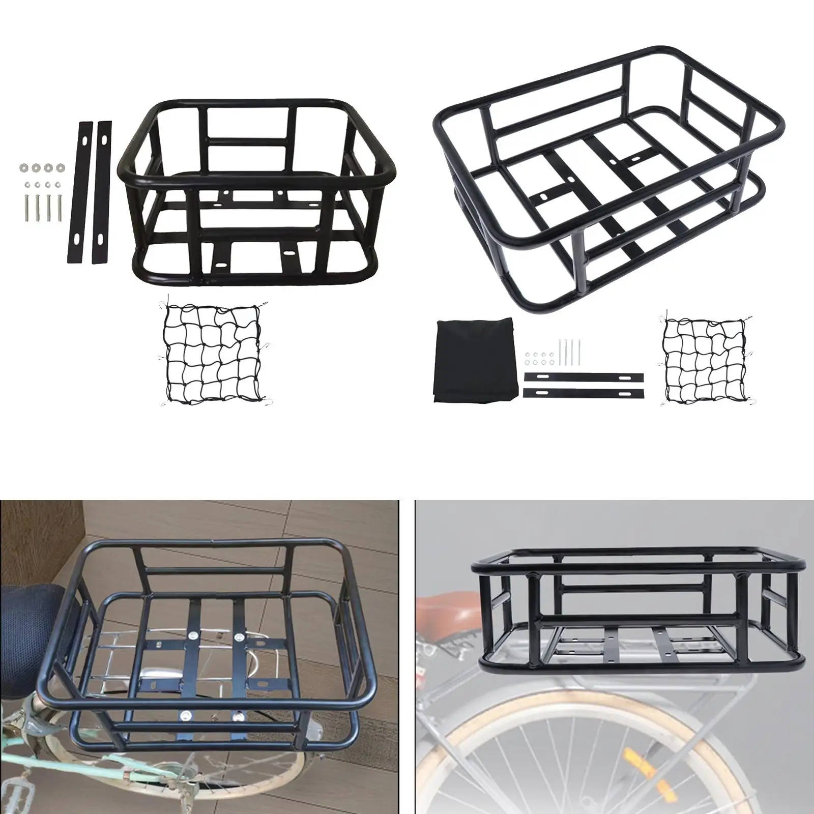 Bicycle Rear Basket, Bicycle Luggage Rack, Bicycle Bag with Luggage Net, Rear