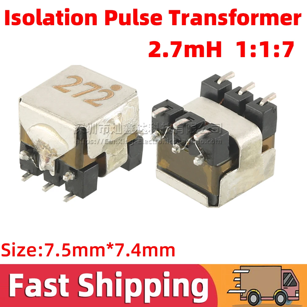 5pcs STP6-272 STP6 272 Type B SMD SMT Transformer Isolated Pulse Signal Turns Ratio 1:1:7 2.7mH Isolator