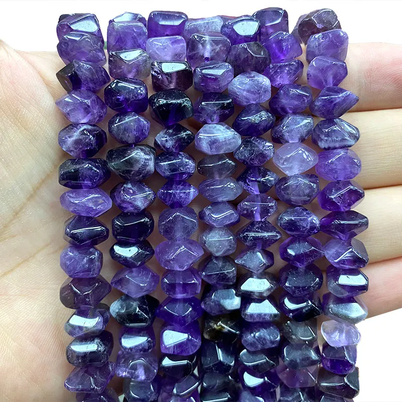 Wholesale AAA 100% Natural Amethysts Irregular Purple Wheel Faceted Stone Beads For Jewelry Making DIY Bracelet Neckalce 6-11MM