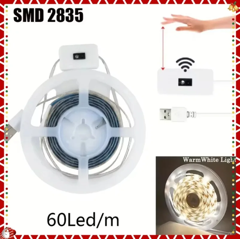 

【 High Quality Upgrade Switch】Lamp USB Motion LED Backlight Kitchen Strip Hand Sweep Waving Sensor Diode Light Double-sided Tape