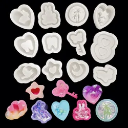 Shaker Mold Silicone Molds for DIY Crystal Epoxy Resin heart Tooth Rose Rabbit Basic Resin Mold Jewelry Tool Jewelry Accessories