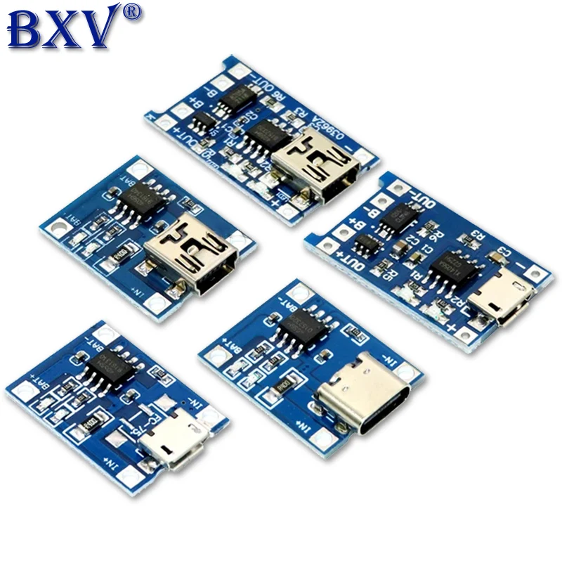 Igmopnrq 5V Micro USB 1A 18650 TP4056 Lithium Battery Charging Board TYPE-C/Micro/Mini USB With Protection Charger Module