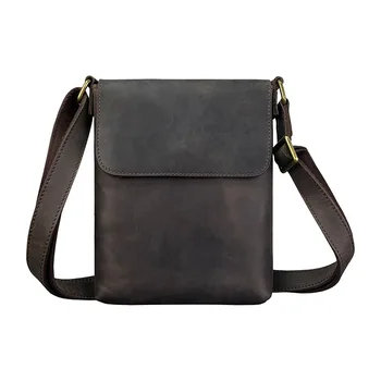 Nieuwe Heren Koe Lederen Crossbody Tas Man Schoudertas Casual Heren Kleine Eenvoudige Tas Voor Heren