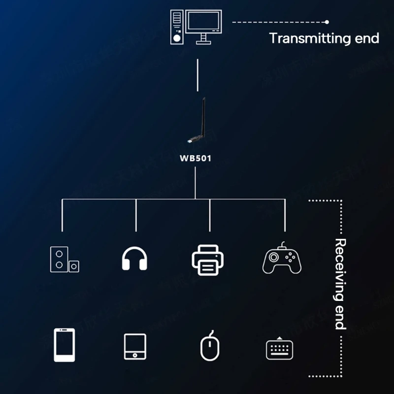 Scheda rete wireless USB 2 in 1 connessione wireless con ricevitore WIFI BT5.1 per vari dispositivi