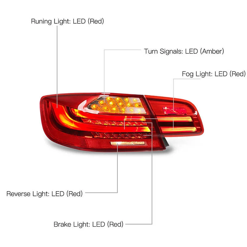 Full LED Dynamic Tail Lights With Sequential Turn Signal for BMW 3 Series 2 Door E92 M3 Coupe 2007‑2013