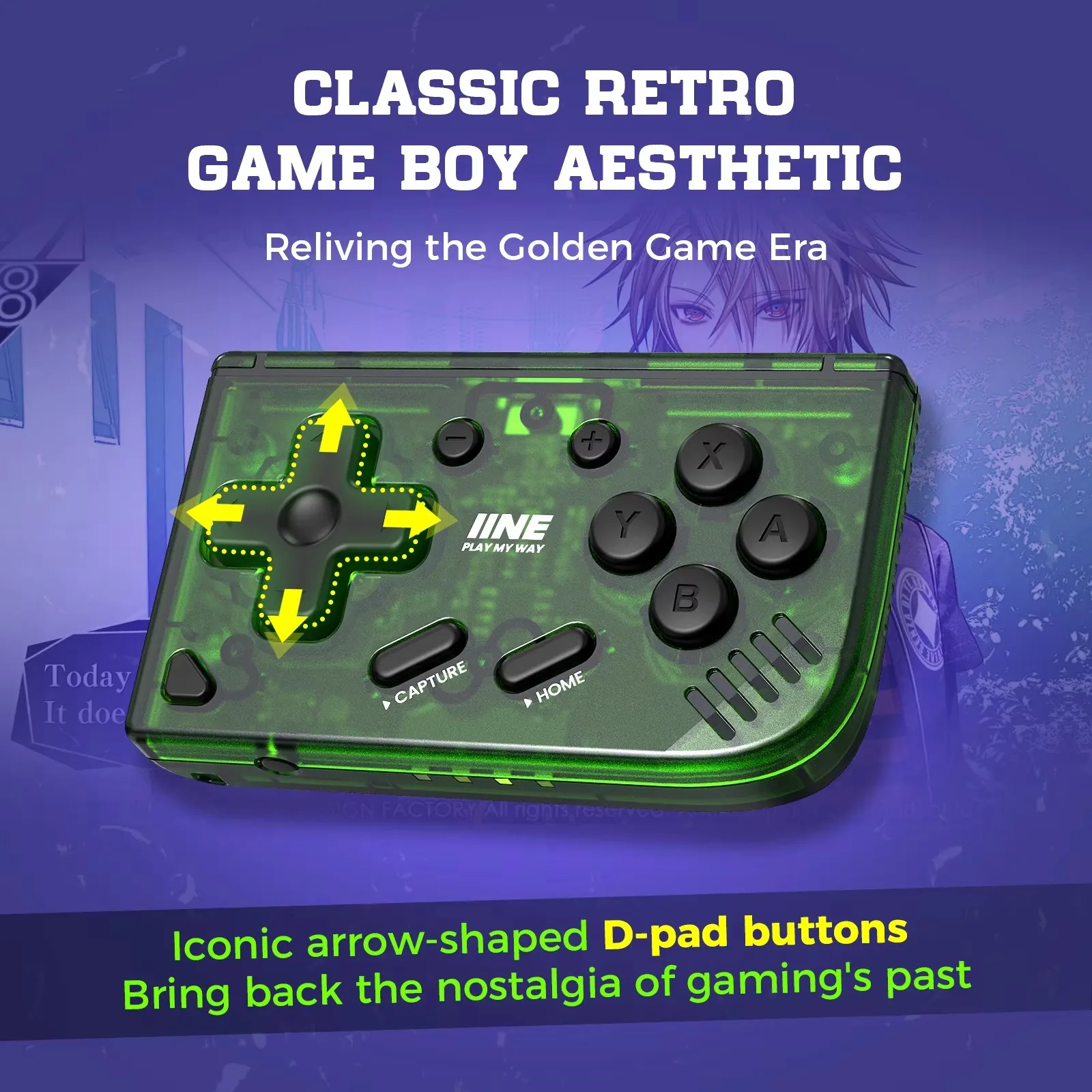 IINE Mini Game Controller Retro Ananke Joypad With Turbo Function Interchangeable joystick and D-pad & Multi-platform Gamepad