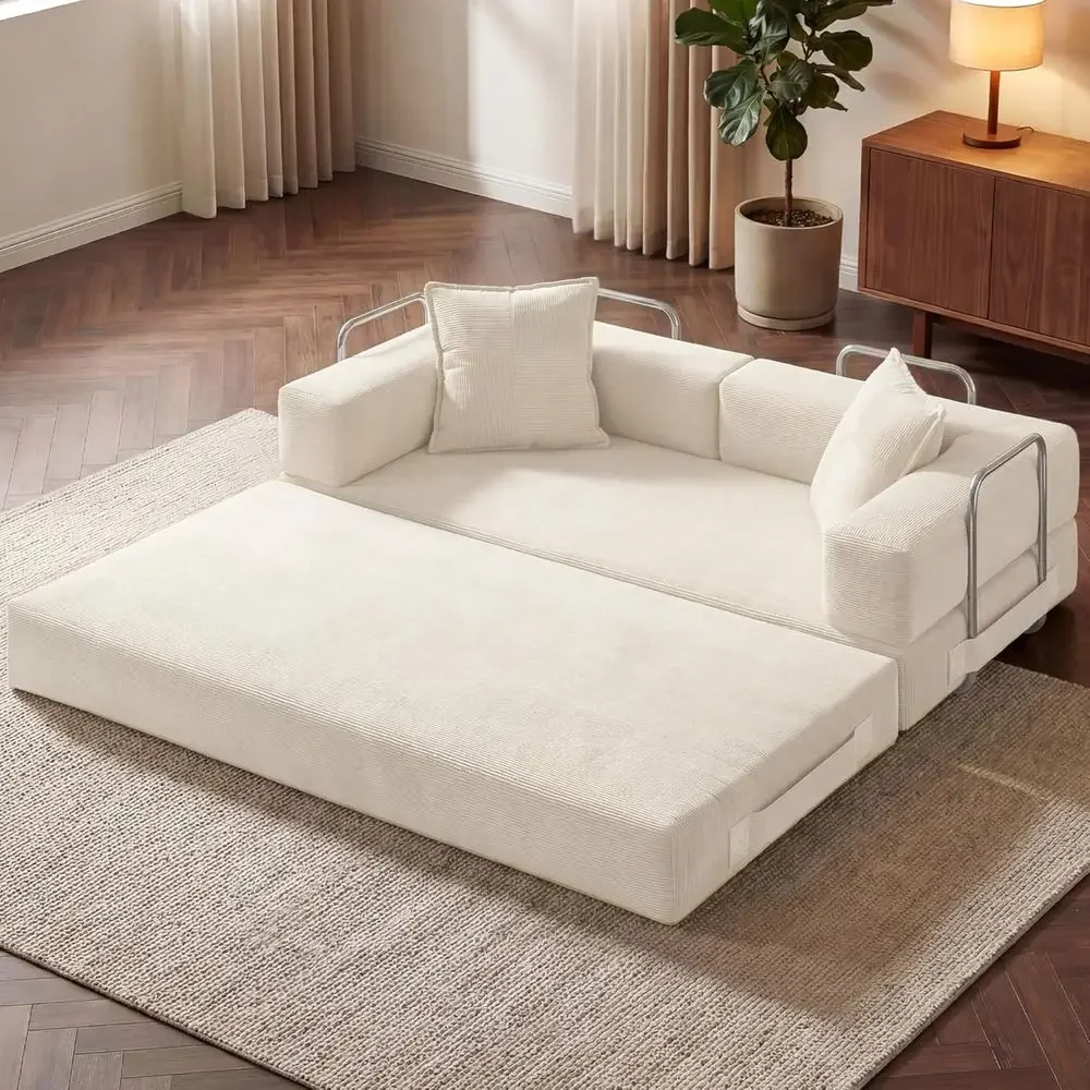 78 Inch Convertible Soa Bed, 5-in-1 uton Soa Bed Pull Out Couch, BonelCouch Bed or Living Room, Corduroy BonelCouches or Bedroom