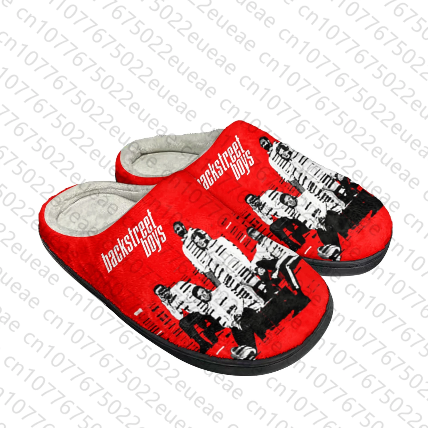 Backstreet Boys Pop Band Bsb Home Katoen Custom Slippers Heren Dames Sandalen Pluche Slaapkamer Houden Warme Schoen Thermische Slipper Zwart