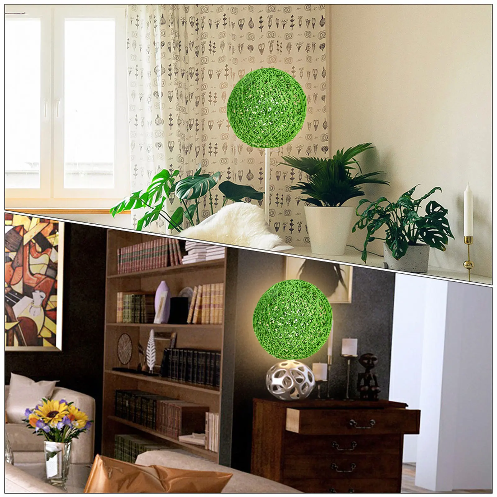 

Creative Round Lampshade For Ceiling Light Orange Wicker Globe Shade Decorative Diffuse Lighting Home Bedroom Living Room