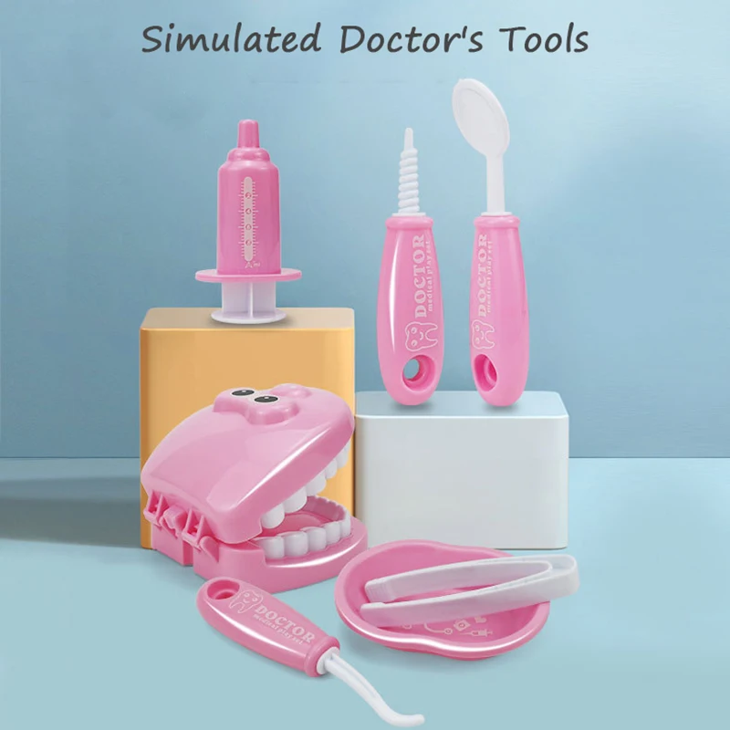 Crianças dentista fingir jogar brinquedos simulação ferramentas dentista hábitos higiênicos cultivo role play jogo brinquedos educativos para crianças