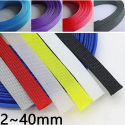 1/10M 2 4 6 8 10 12 14 16 18 20 25 30 40mm High Density PET Braided Expandable Sleeve Wire Wrap Insulated Nylon Protector Sheath