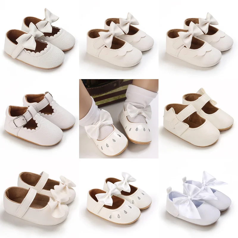 Cute Baby Girl Princess Shoes PU Leather Soft Anti slip Baby Shoes 0-18M First Walking Shoe