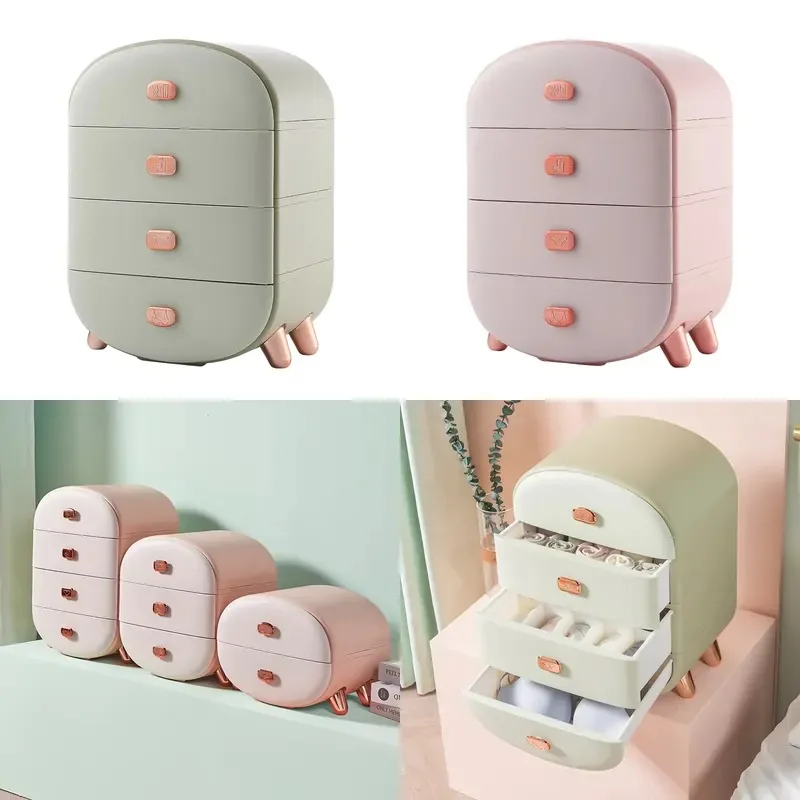 Multifunctional 4 Pack Drawer Organizer Bar Storage Cabinet for Bedroom Underwear Socks Accessories Classification Box