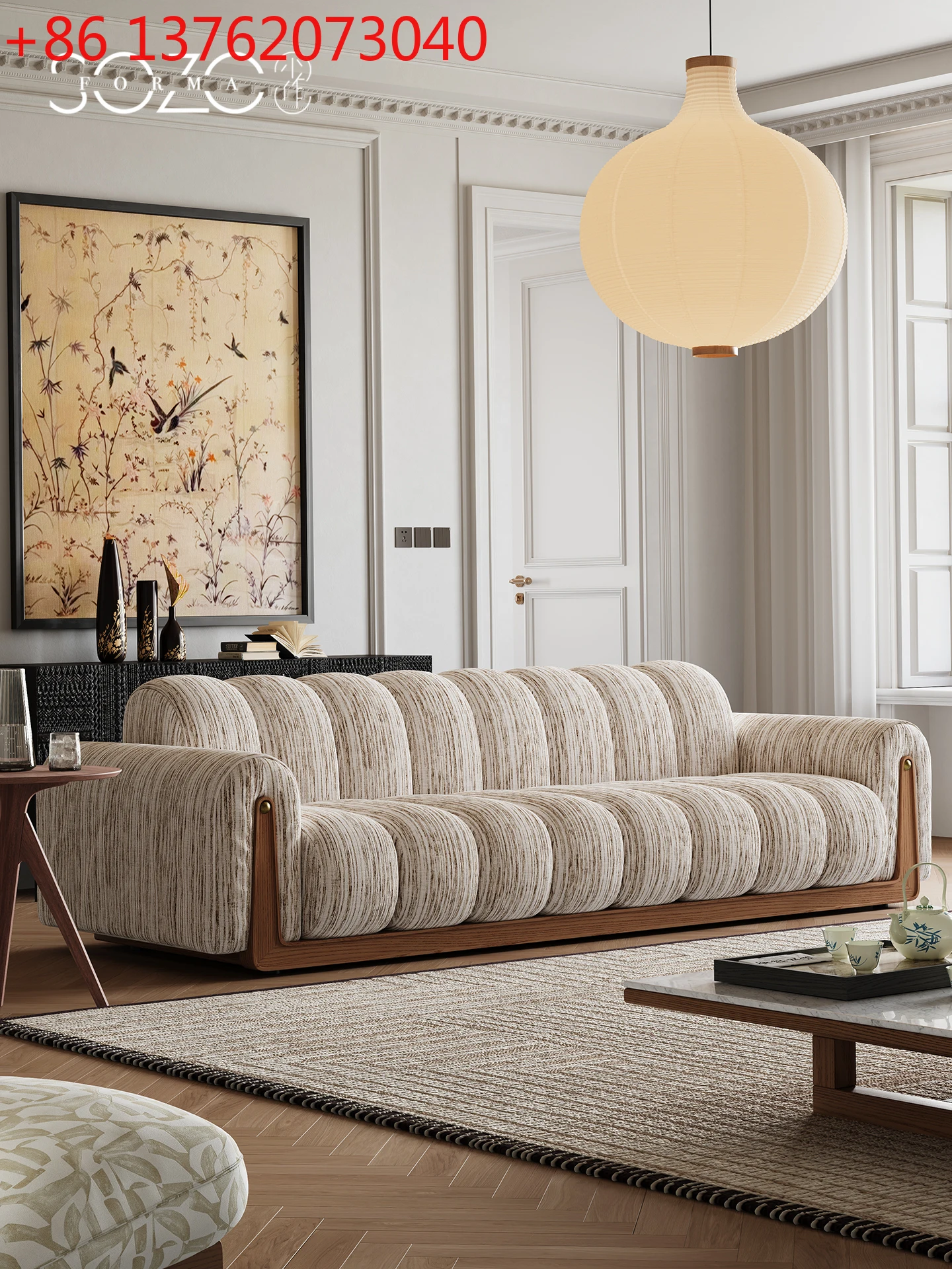 

Французский ретро-диван из цельного дерева, прямой ряд U Valley, размер квартиры, средневековая ткань, три человека