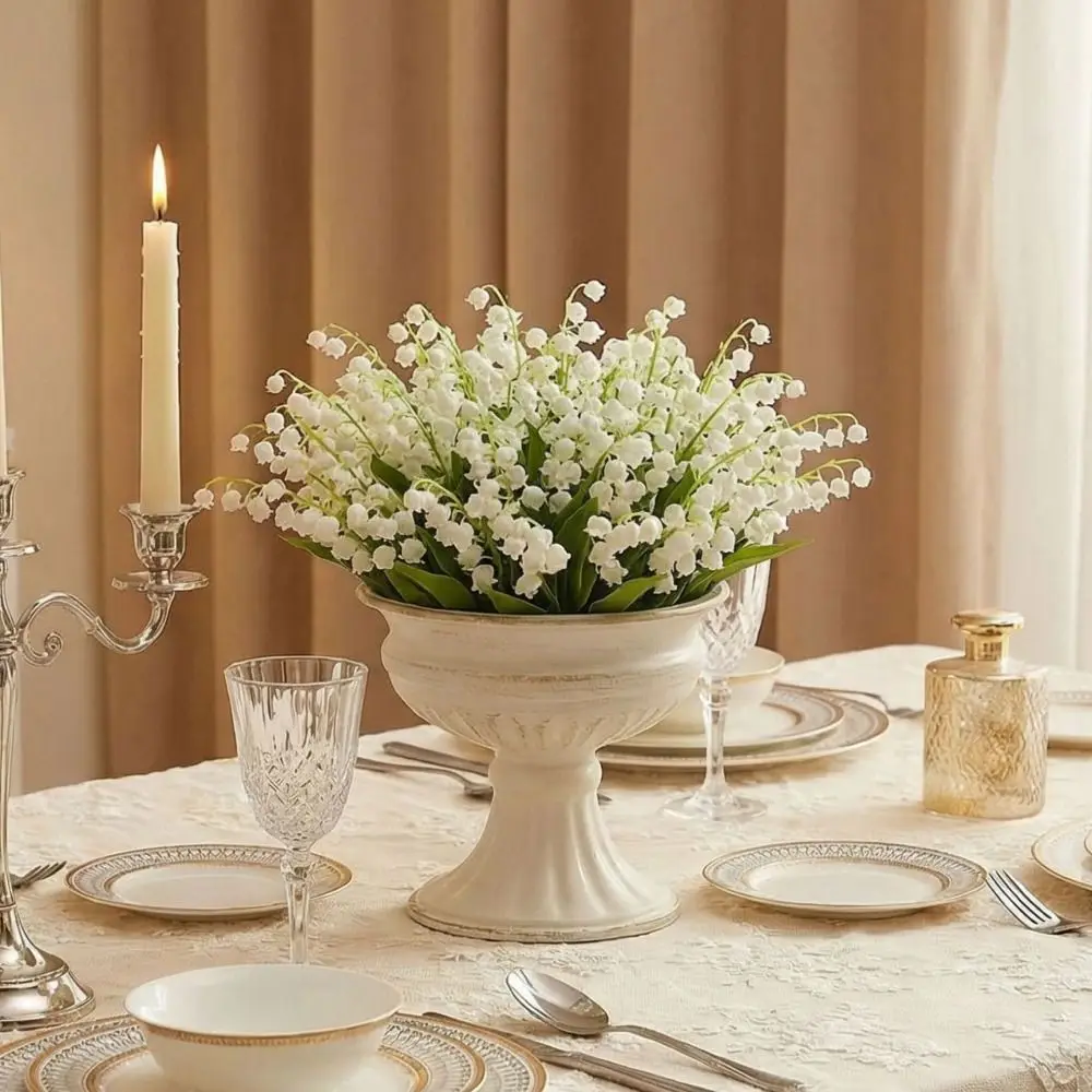 Vintage Metal Flower Pot White Multipurpose Urn Vase Flower Pot Arranging Floral Vase Living Room