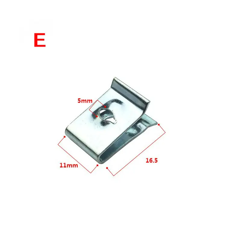 20PCS Screw iron plate for fixing car license plate  Self tapping quick screw base  U-clip  Leaf plate metal buckle