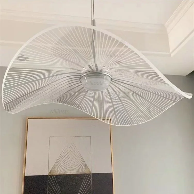Kreatywna lampa wisząca z liści lotosu przezroczysta akrylowa lampa wisząca Hotel Cafe Study Bar sypialnia wiszący żyrandol sufitowy
