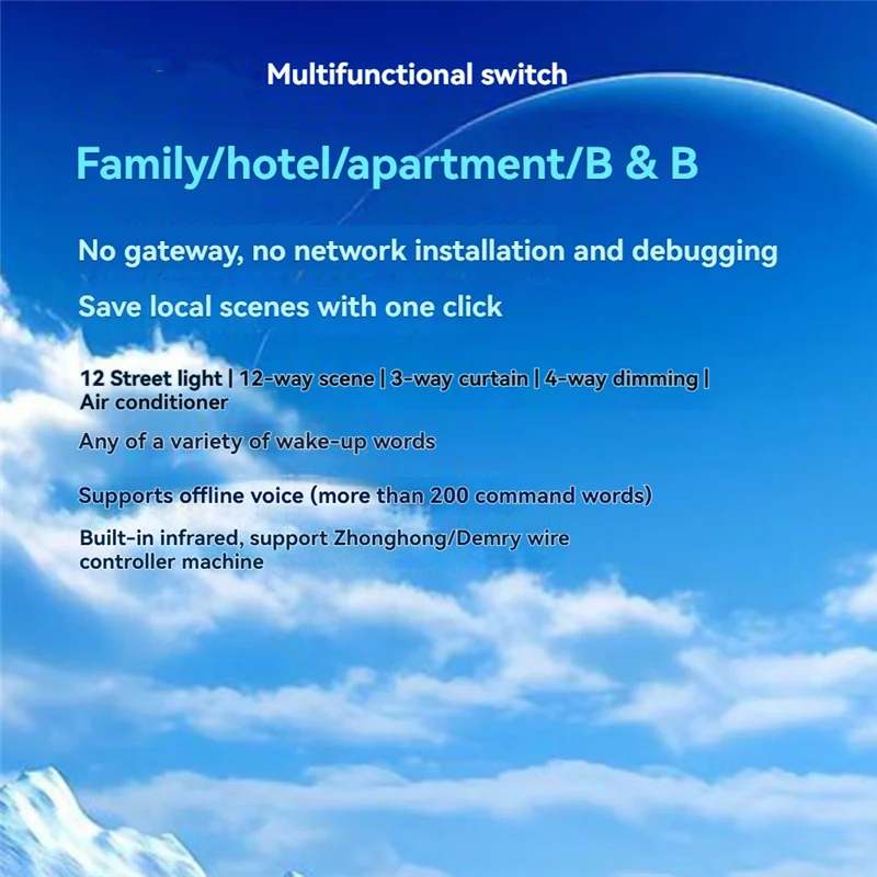 ABVO-Tuya Wifi Smart Switch Panel Smart Home Zigbee Switch For Multi-Channel Lights Scenes Curtains Dimming Switches