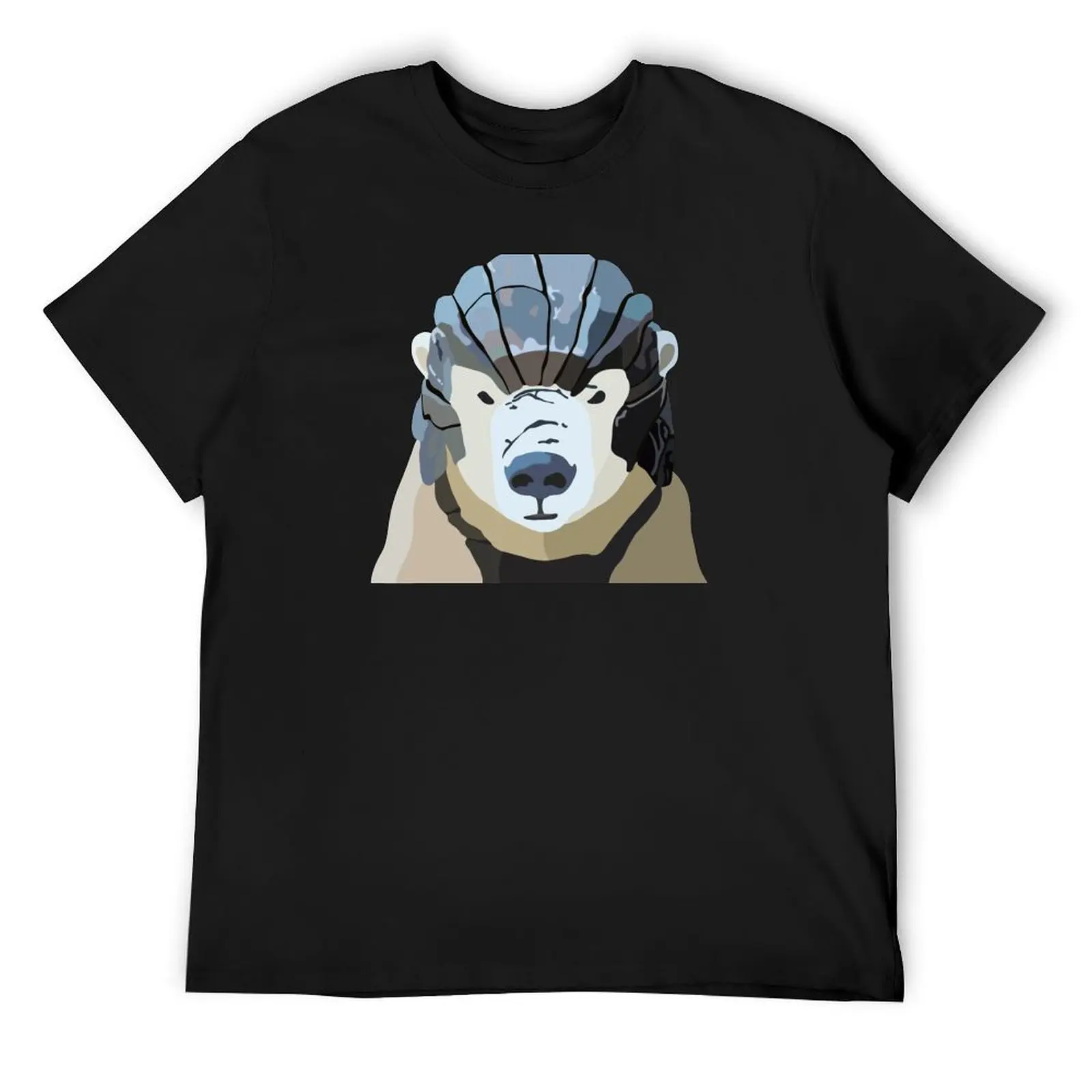 Armored Bear Face T-Shirt boys animal print baggy shirts men t shirts high quality