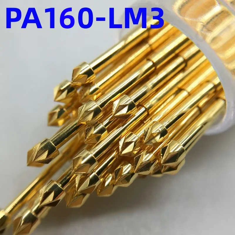 

100PCS PA160-LM3 Spring Test Probe PA160-LM Test Pin P160-LM3 P160-LM 24.5mm Needle Dia 1.36mm Pogo Pin Gold Head Dia 1.80mm