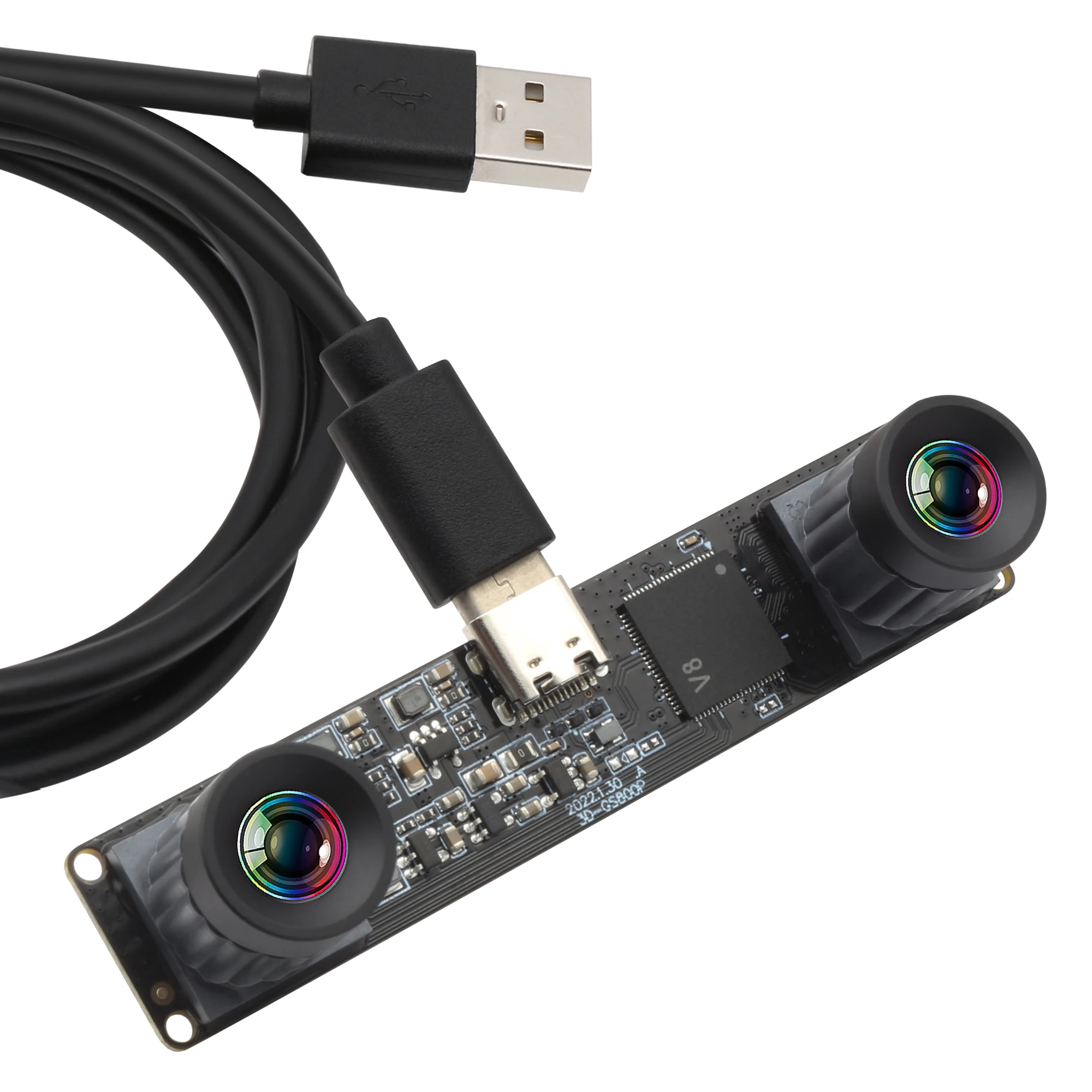 

ELP 800P Global Shutter USB Camera Synchronous Monochrome Dual Lens Module High Speed 120FPS No Distortion 3D Stereo Webcam