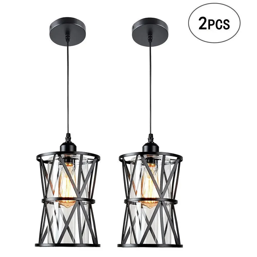 

Industrial Hanging Lights 2 PCS, Kitchen/Dining Room Island Ceiling Lamp Fixture