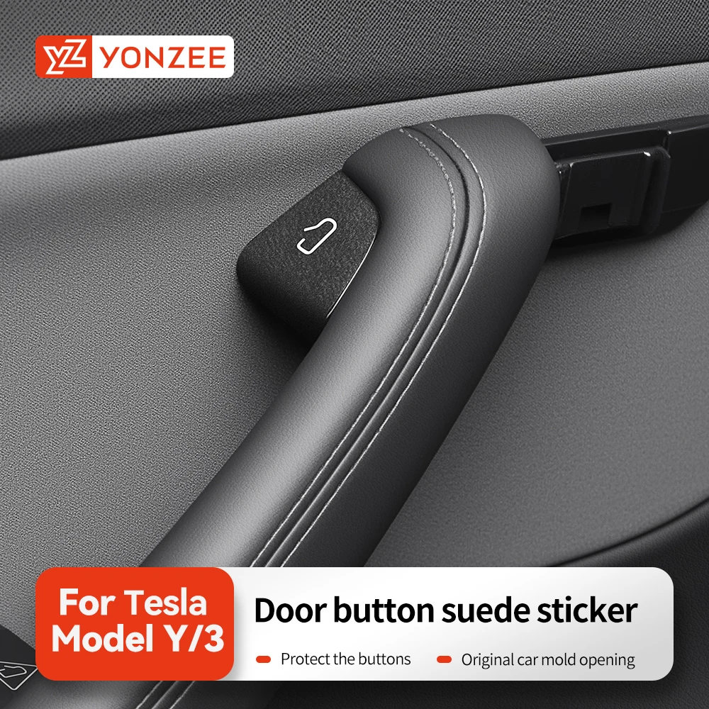 

YZ For Tesla New Model 3 Y Juniper Highland Car Open Door Button Stickers Armrest Window Lift Button Switch Interior Accessories