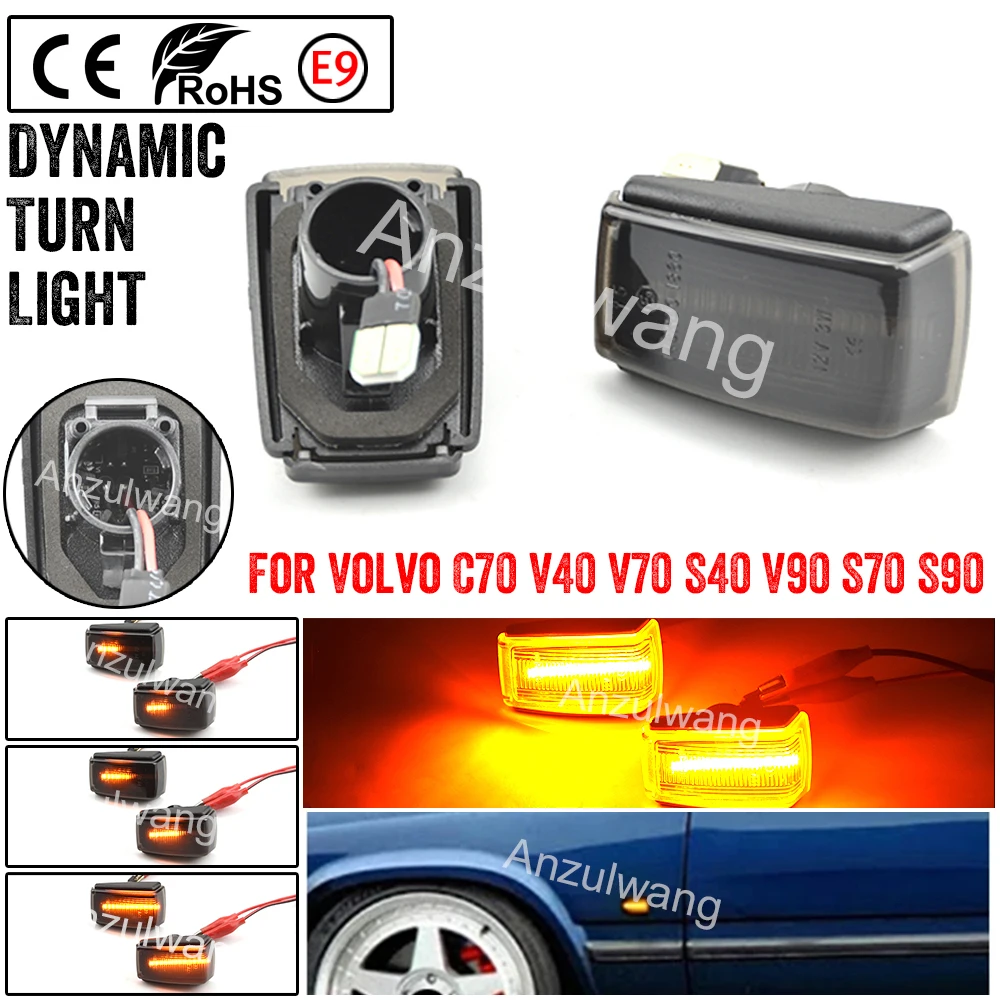 

Car Styling 9178885 LED Side Marker Fender Blinker For Volvo C70 V40 V70 S40 V90 S70 S90 Turn Signal Lights 2Pcs