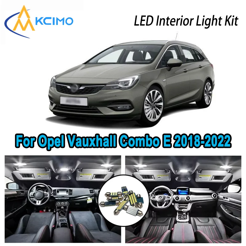 

For Opel Vauxhall Combo E 2018-2022 2019 2020 Premium Bright LED Interior Dome Map Trunk Light Kit Car Led Lamps Canbus No Error