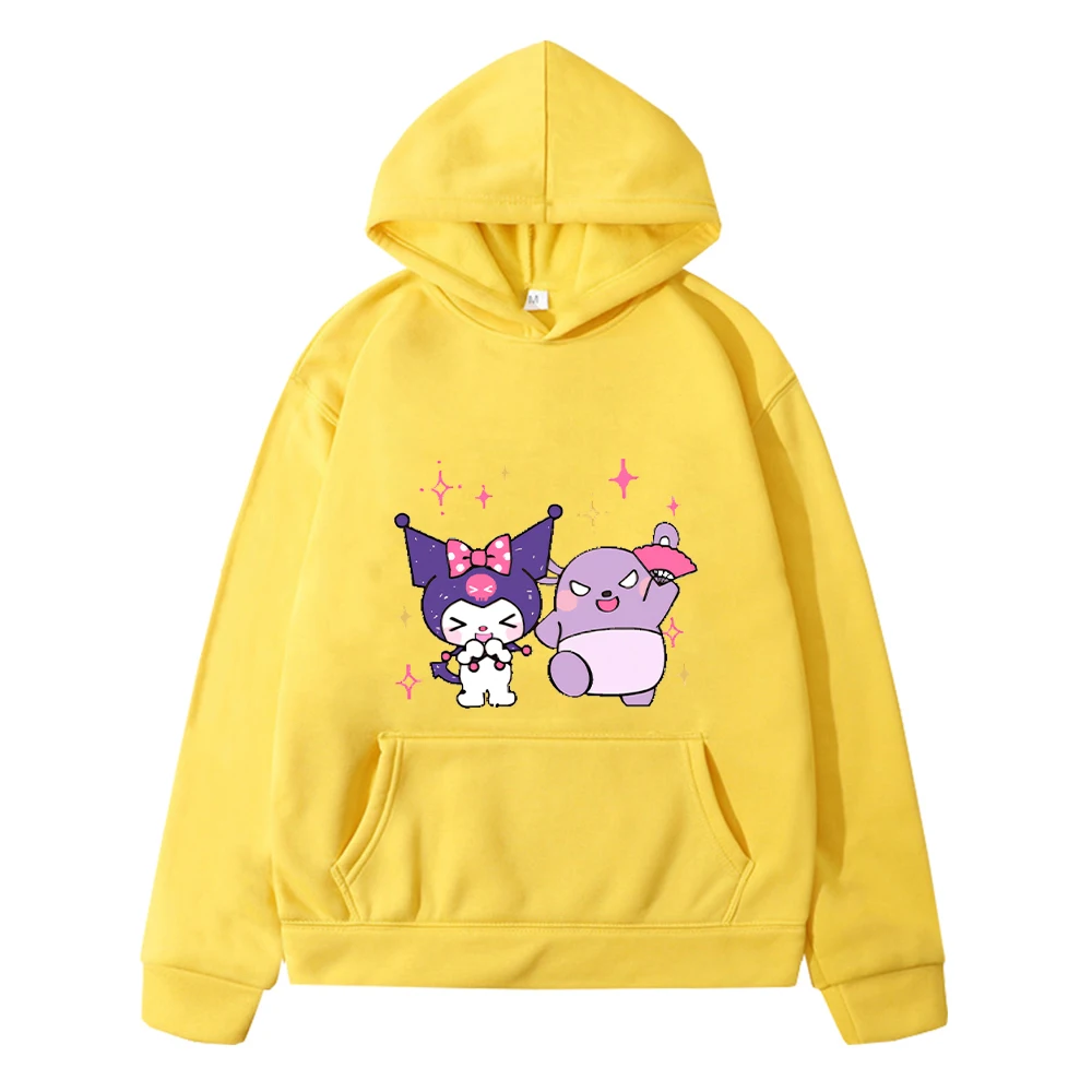 

Sanrio print anime hoodie Kawaii hoodies Fleece sweatshirt y2k sudadera Autumn pullover Kuromi Cartoon jacket kids clothes girls