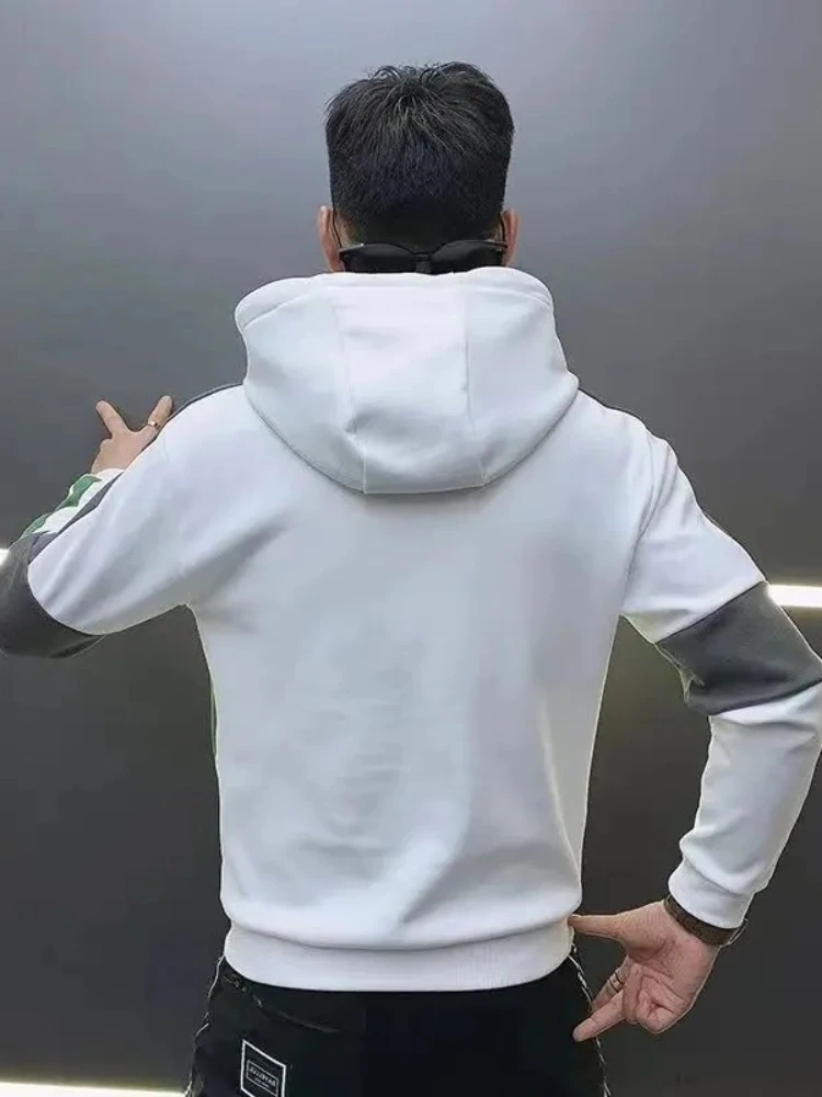 Warm Splicing Colour Sweatshirts for Men Winter Slim Fit Plus Size Man Hoodies Cropped Clothing Deals Funny Welcome Deal Overfit