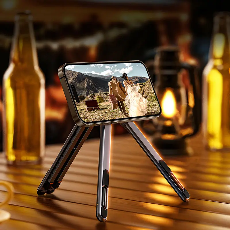 

Multifunctional Magnetic Phone Holder Handheld Selfle Stick Foldable Tripod Portable Desk Stand for iPhone ipad iPhone 17 16 15