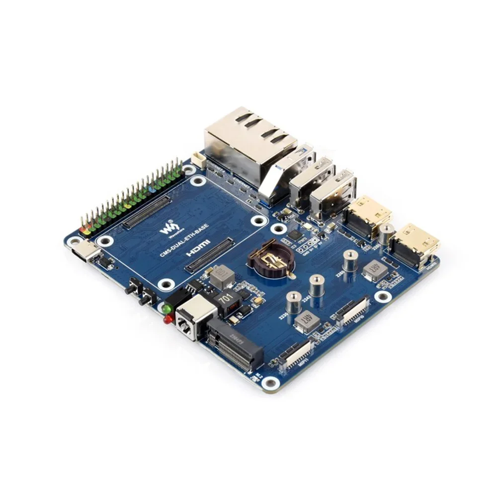 BoaMasMGigabit / 2.5G Dual Ethernet Base Board For Raspberry Pi CM5 Dual RJ45 Ethernet Ports Supports Dual 4K Display Outputs An