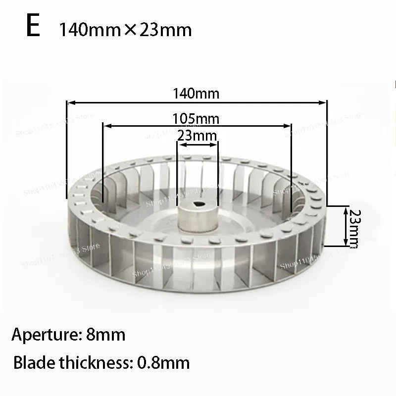Aluminum Centrifugal Fan Impeller Multivane Blower Wheel 120-200mm for HVAC Ventilation (CCW Rotation)