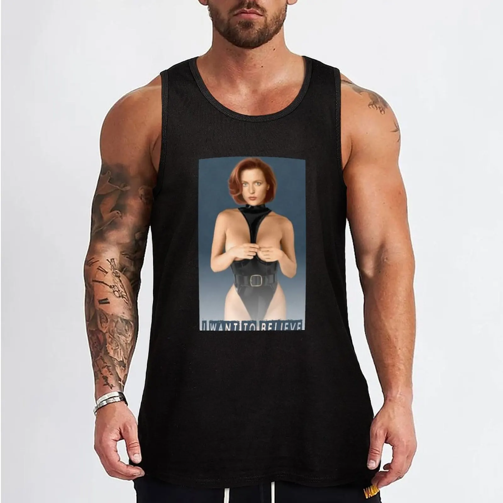 Scully In Mythful Pose HQ Tank Top Odzież męska anime Odzież męska marki Odzież męska luksusowy styl