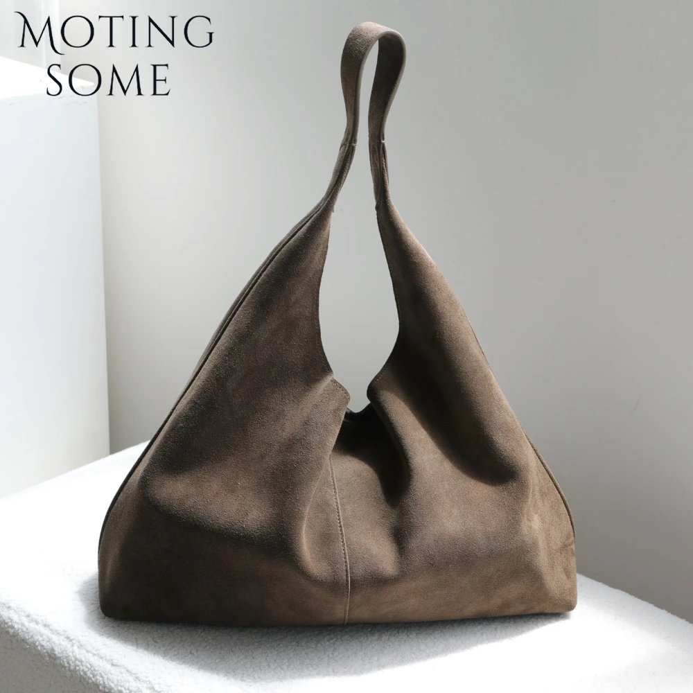 Motingsome Oversized Suede Big Bag Women Roomy Casual Tote Shoulder Hobos Handbag Commuting Large-capacity Tote Minimalism Purse