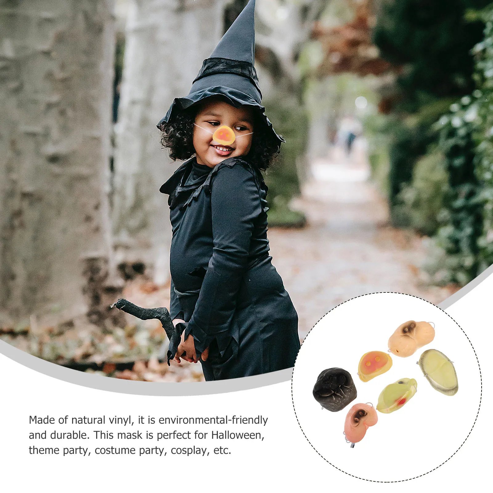 6 個のハロウィンマスク子供用動物マスク面白い鼻子供パーティーコスチュームアクセサリー