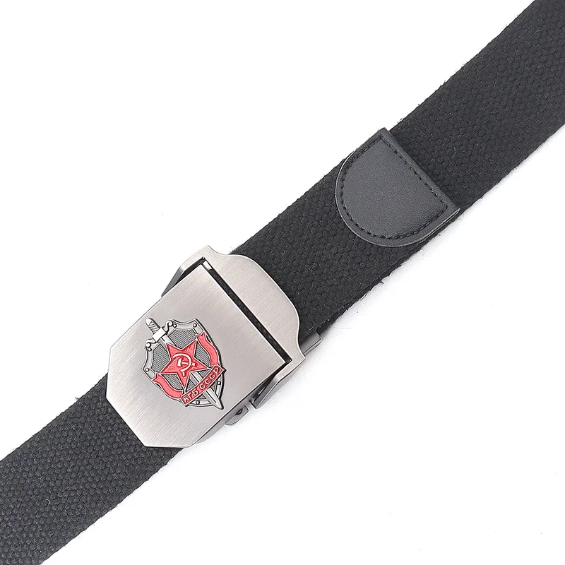 New Canvas Outdoor Tactical Army Belt 3D Soviet National Emblem Metal Buckle Unisex Jeans Belt for Men Military Belts Male Strap