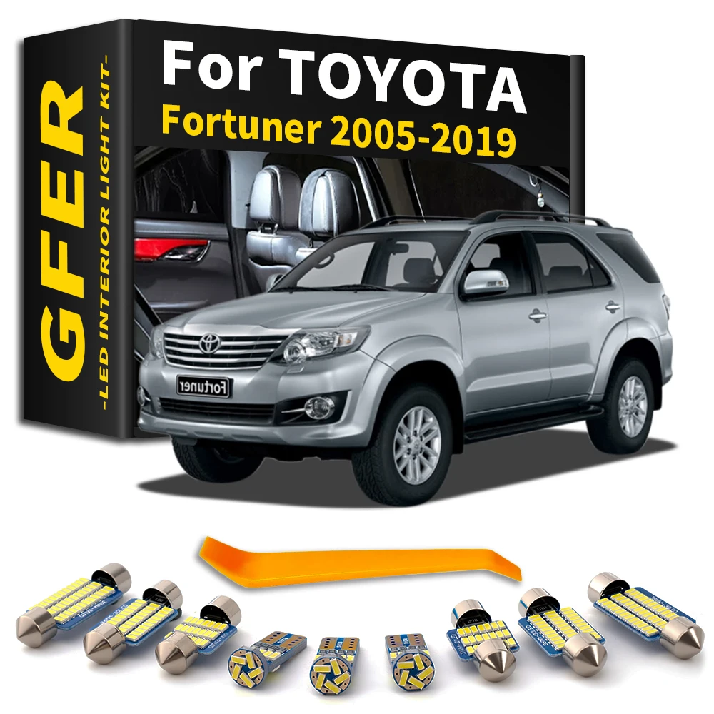 Interior LED Light Kit Canbus For Toyota Fortuner 2005 2006 2007 2008 2009 2010 2011 2012 2013 2014 2015 2016 2017 2018 2019
