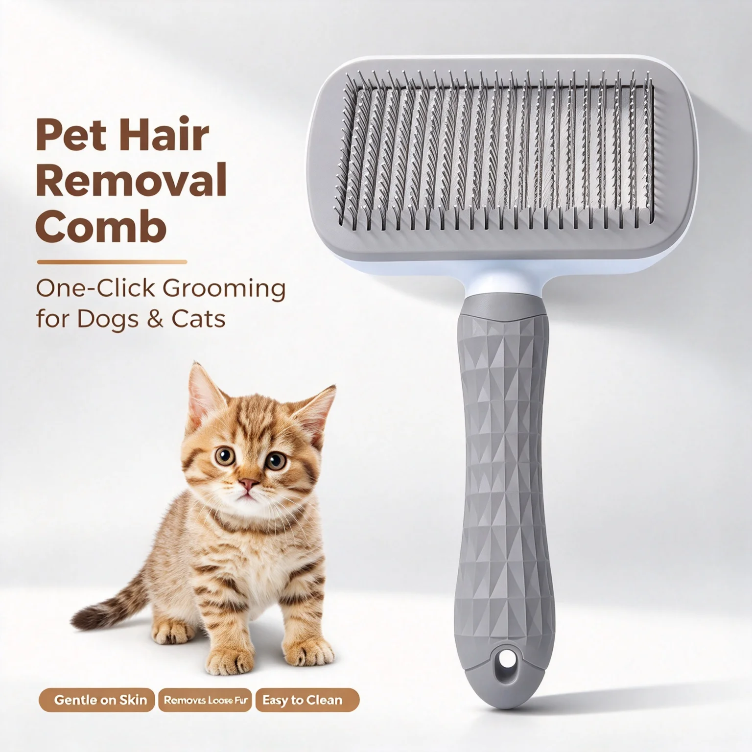 Dog Dog Bath Brush For Long Hair Dog Cat Pet Hair Remover Brush Self Cleaning Dematting Tool Removes Loose Fur Daily Grooming - Aliexpress Deal