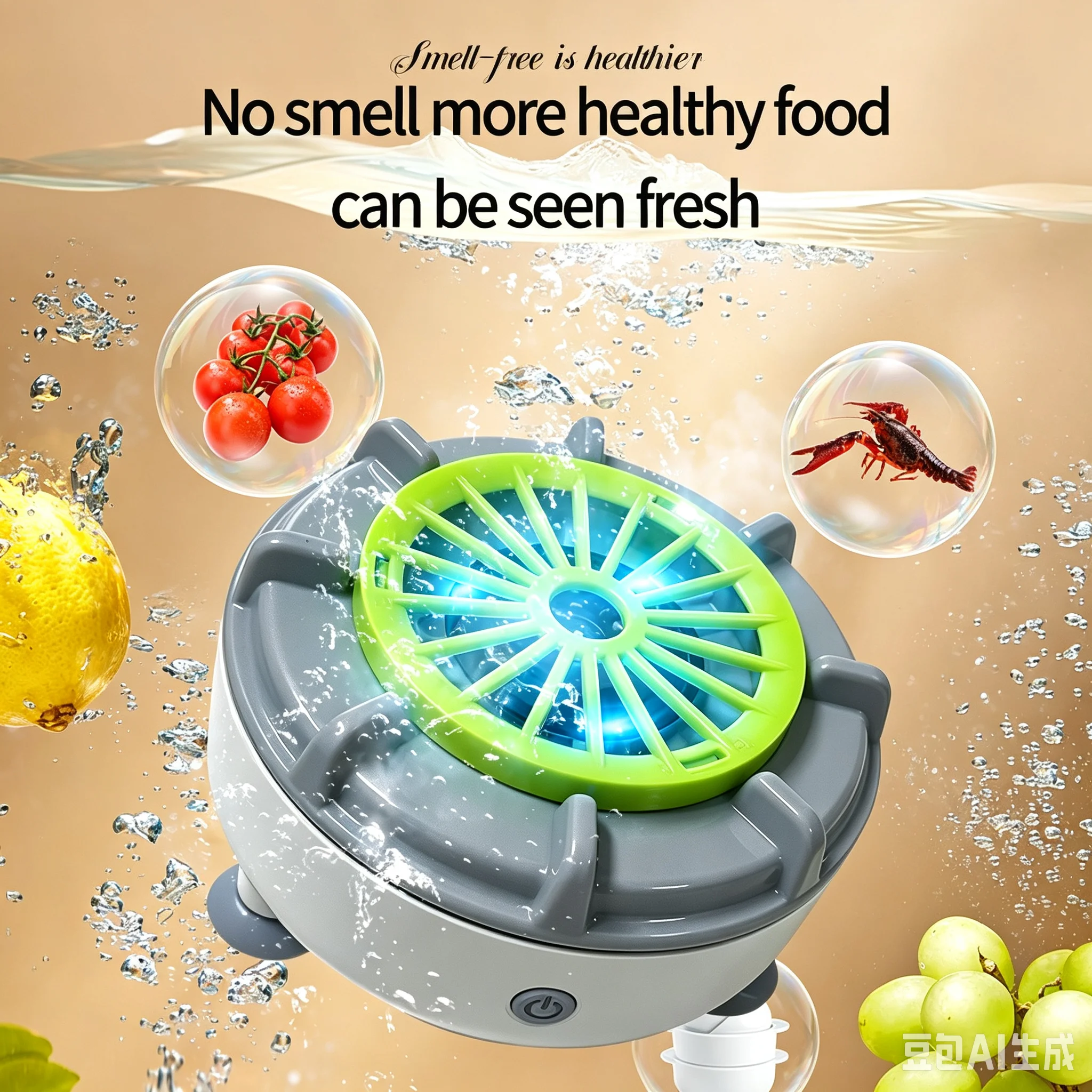Ultrasonic Waterproof Fruit and Vegetable Cleaner, Vortex Purifier Fruit and Vegetable Cleaning Machine, Pesticide Residue Removal