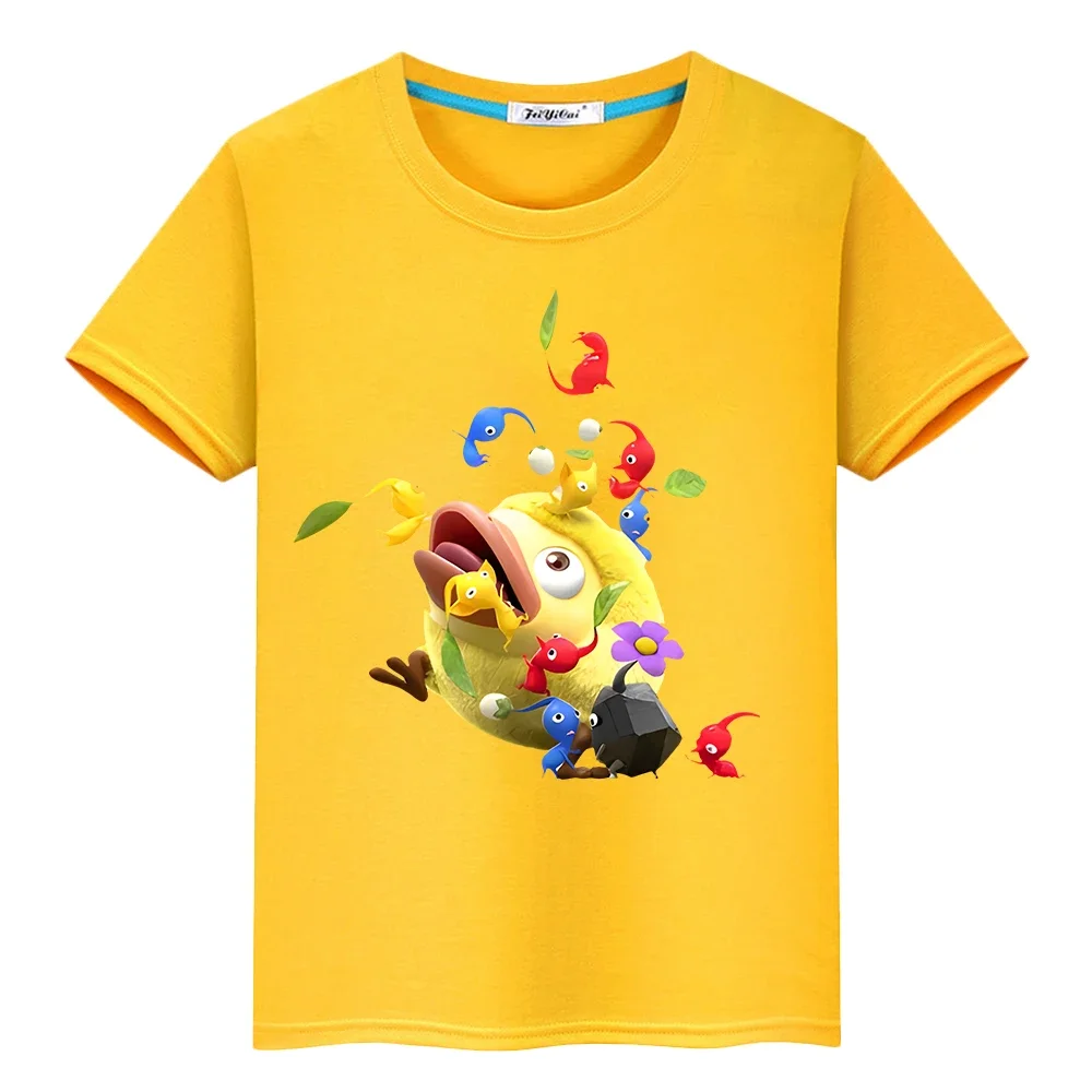 

Pikmin Graphic Print 100%Cotton T-shirt y2k one piece pride tshirt Kawaii Tshirts Anime TeesBoys Tops kids clothes Girls y2k