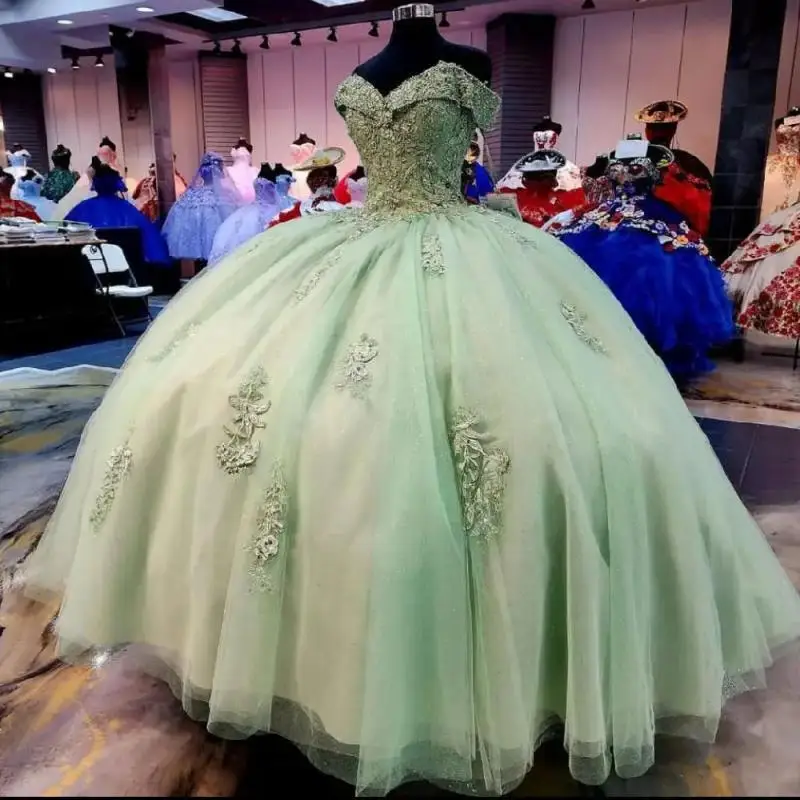 

New In Green Quinceañera Dress 2025 Sexy Sweetheart Ball Gown Sweet 16 Dress Birthday Party Gown Princess Vestidos De 15 Años