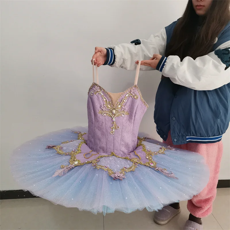 Fine Pattern High Quality Professional Custom Size Classical Adult Girls Lilac Bird Ballet Tutu Costumes