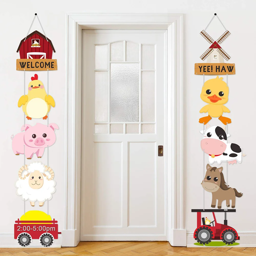 

Farm Animal Themed Party Decorations Farm Animal Cutouts Banner Door Signs for Baby Shower Family Reunion Theme Party Supplies