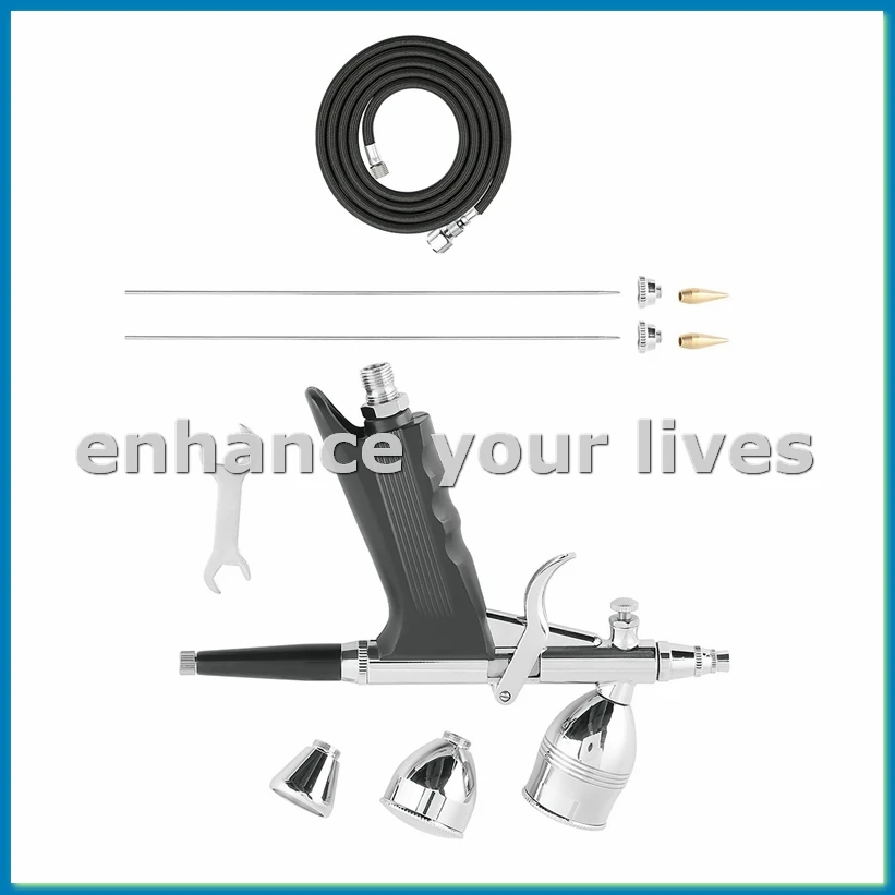 

Набор для аэрографа, набор инструментов для аэрографа двойного действия для рисования ногтей, татуировки торта, макияжа-A79U